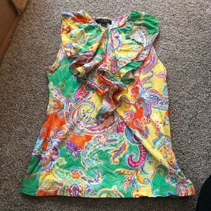 Lauren Ralph Lauren Size Small Petite Colorful Shirt